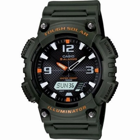 Casio AQ-S810W-3A Army Green Solar Powered Watch for  Men