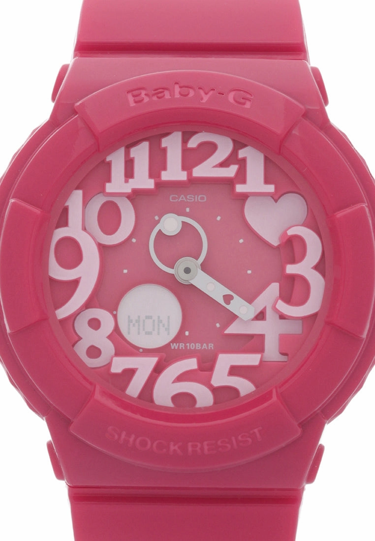 Casio Baby-g BGA-130-4BDR Digital Analog Rubber Strap Watch For Women