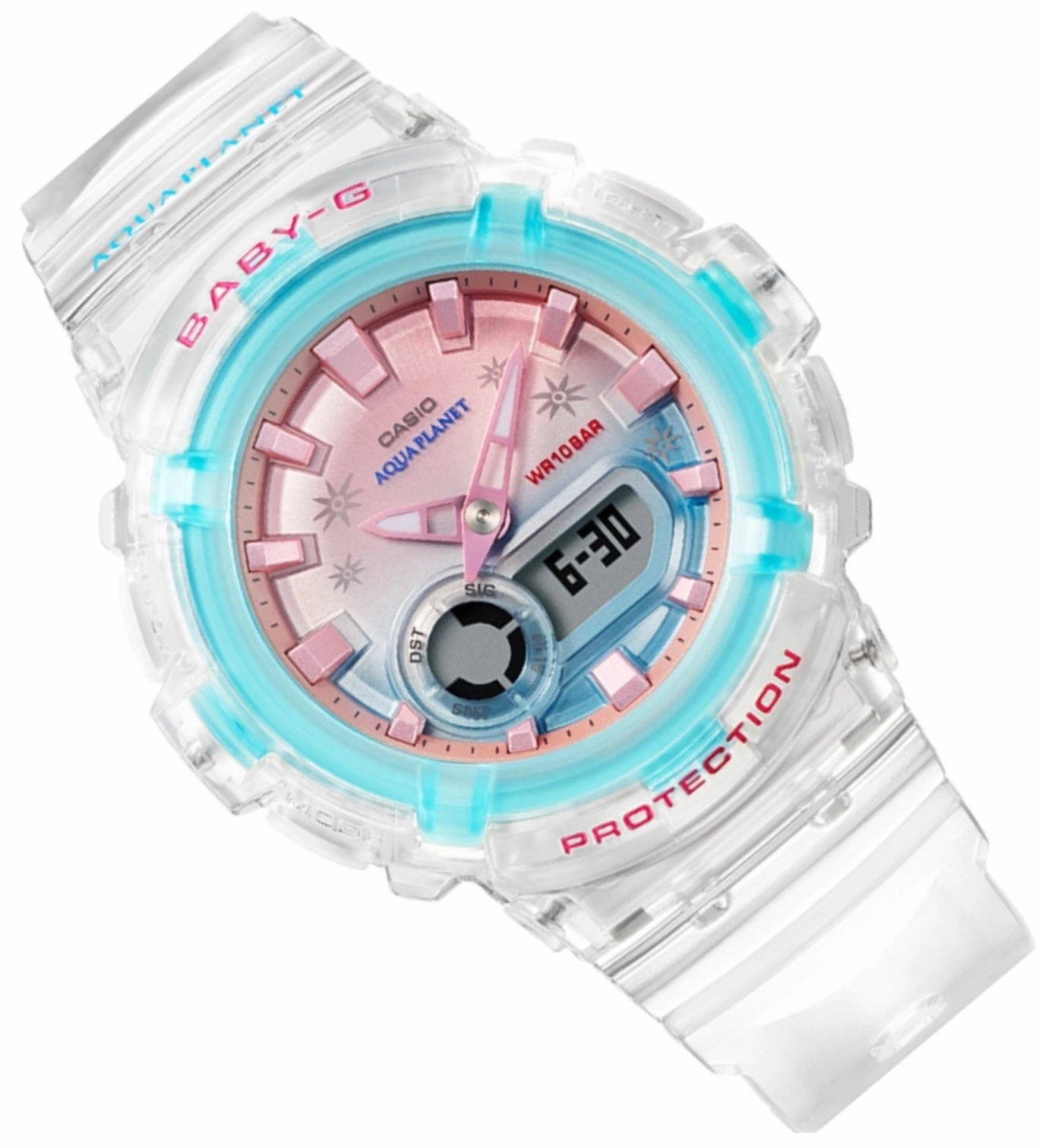 Casio Baby-g BGA-280AP-7A Digital Analog Rubber Strap Watch For Women