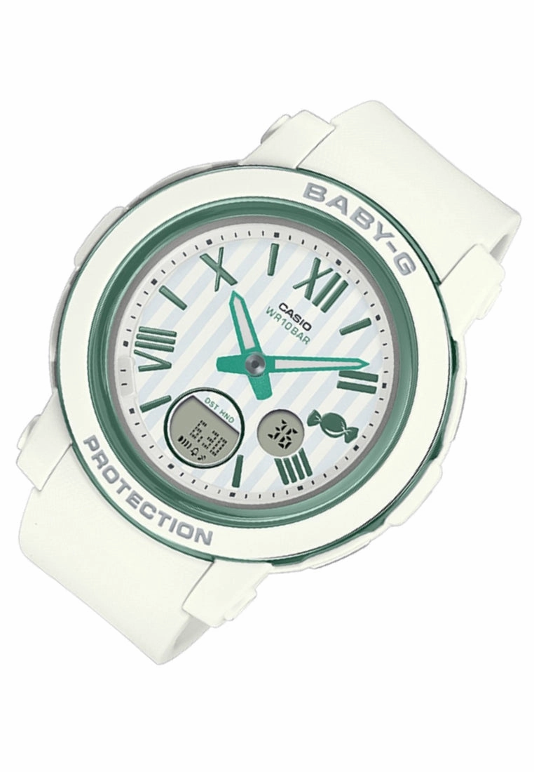 Casio Baby-g BGA-290SW-7A Digital Analog Rubber Strap Watch For Women