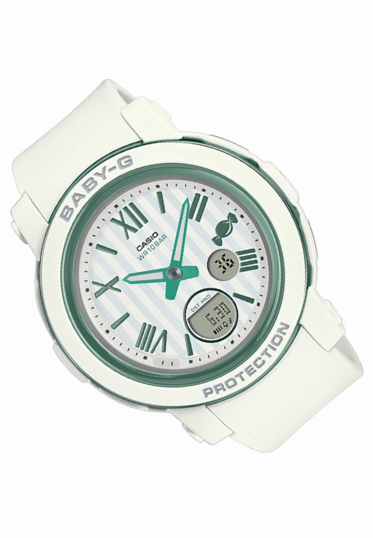 Casio Baby-g BGA-290SW-7A Digital Analog Rubber Strap Watch For Women