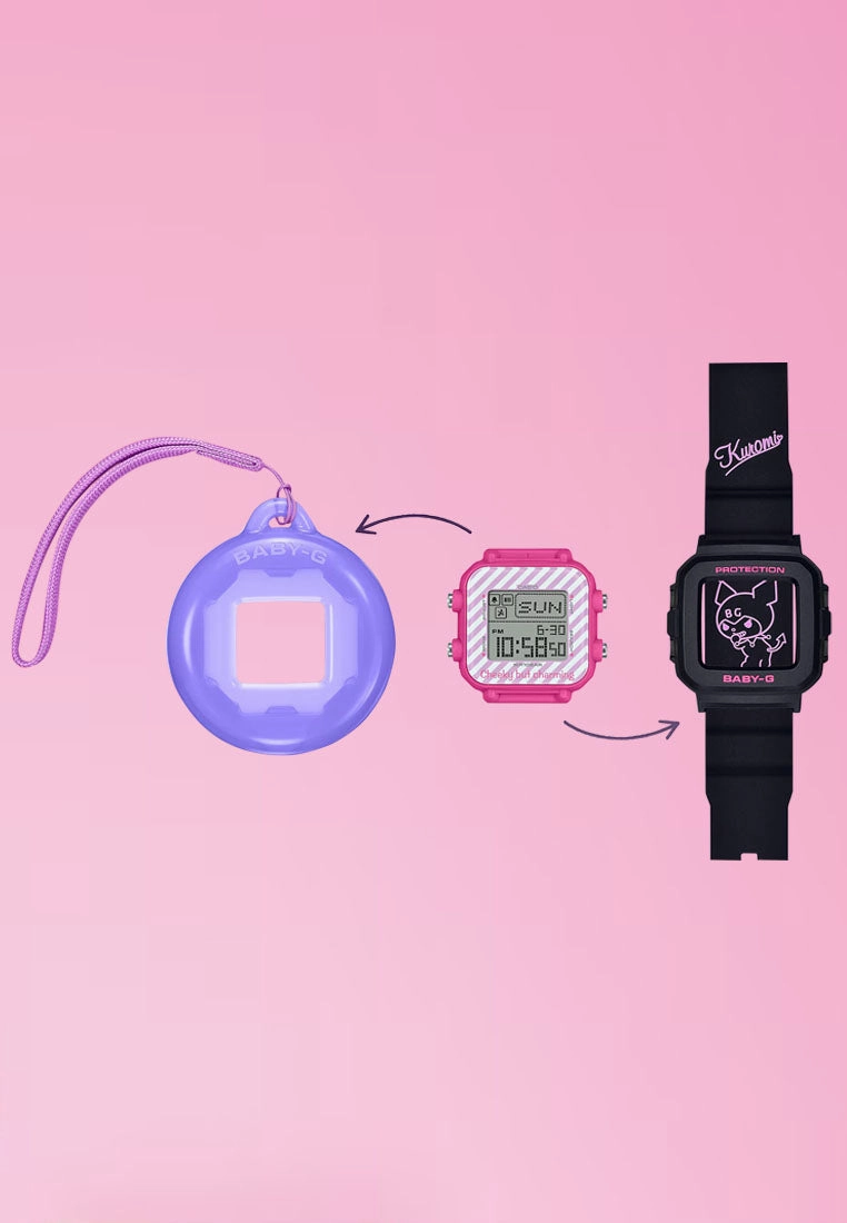 Casio Baby-g PLUS BGD-10KKM-1DR Kuromi Digital Rubber Band Watch For Women