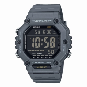 Casio Digital Illuminator Black Dial Grey Resin Band Watch AE1600H-8B