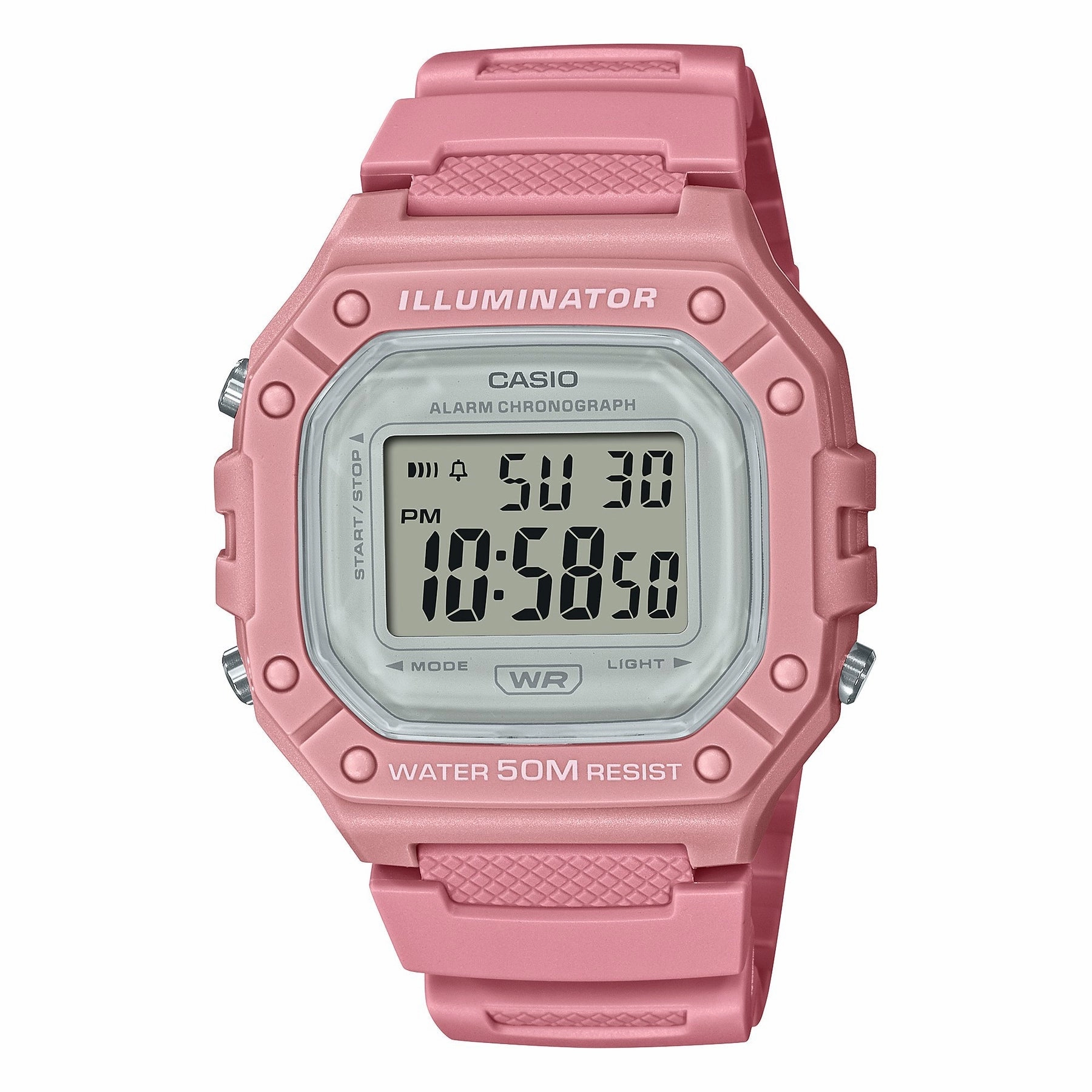 Casio Digital Pink Resin Band Watch W218HC-4A
