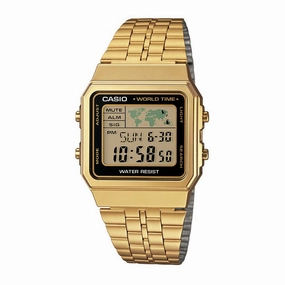 Casio Digital Stainless Steel World Time Watch A500WGA-1DF