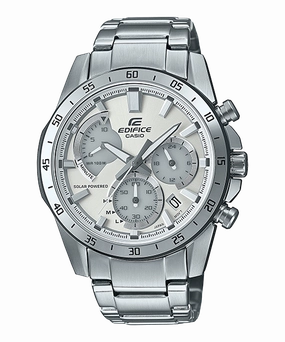 Casio Edifice Chronograph Solar Powered Silver Watch EQS930MD-8A