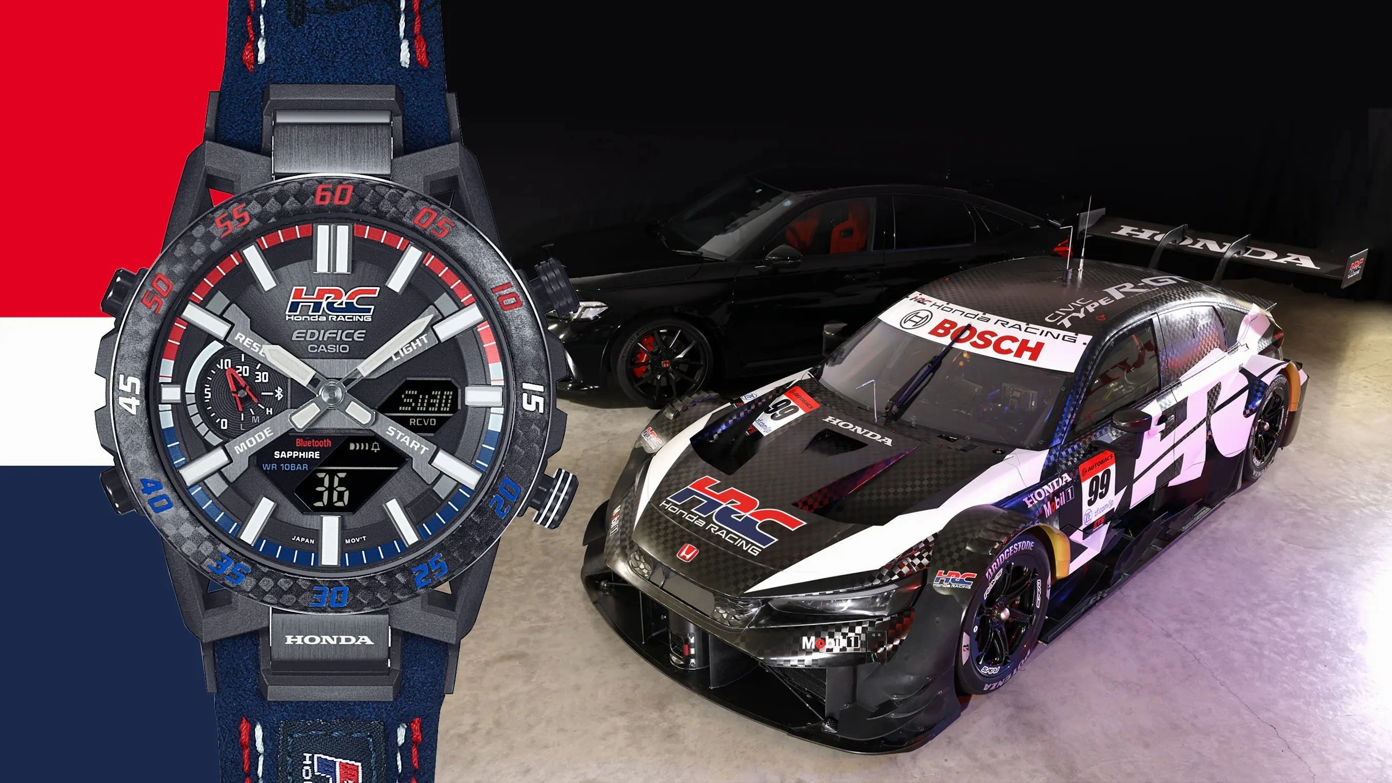 Casio Edifice HONDA RACING Tough Solar Bluetooth Mens Watch ECB2000HR-1A