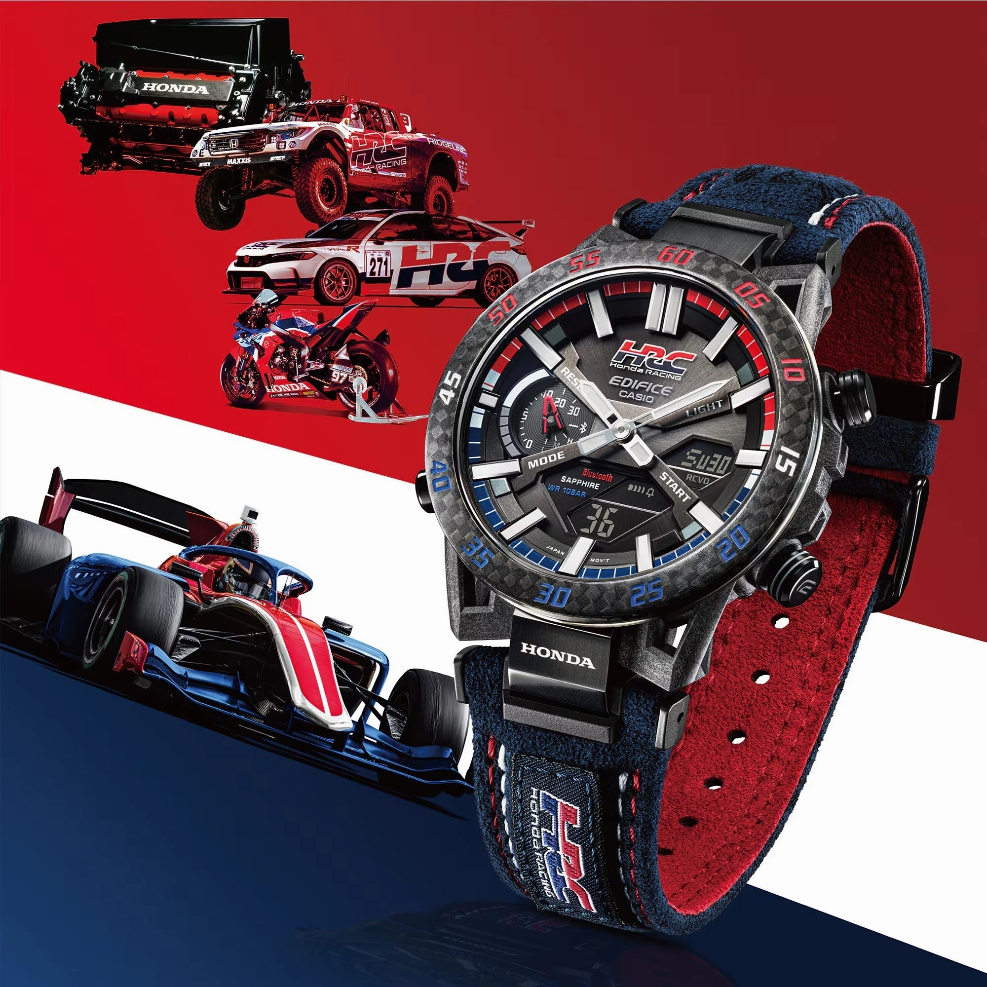 Casio Edifice HONDA RACING Tough Solar Bluetooth Mens Watch ECB2000HR-1A