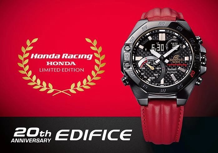 Casio Edifice Limited Edition Honda Racing 20th Anniversary Red Mens Watch ECB10HR-1A