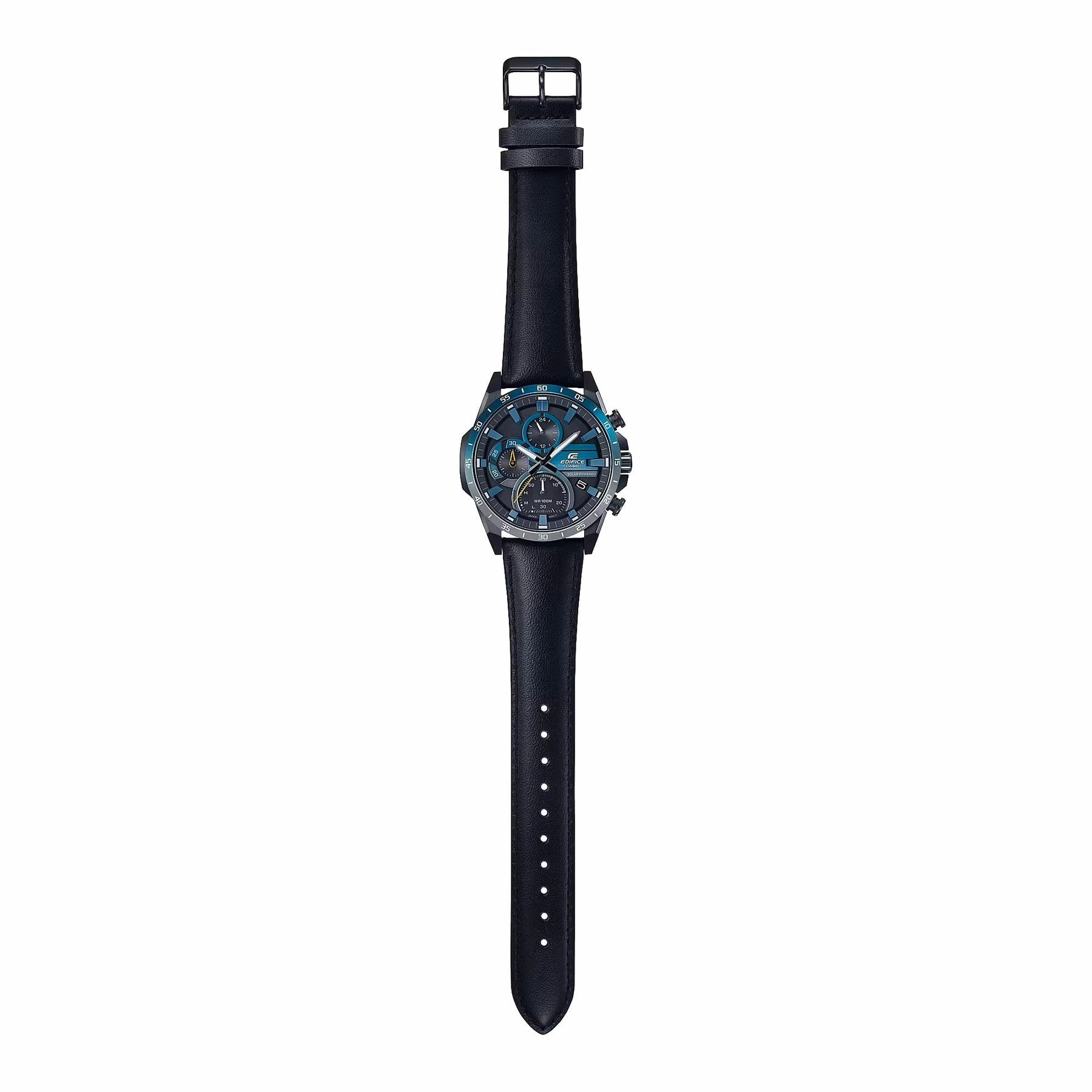 Casio Edifice Windflow Black Leather Strap Watch EQS940NL-1A