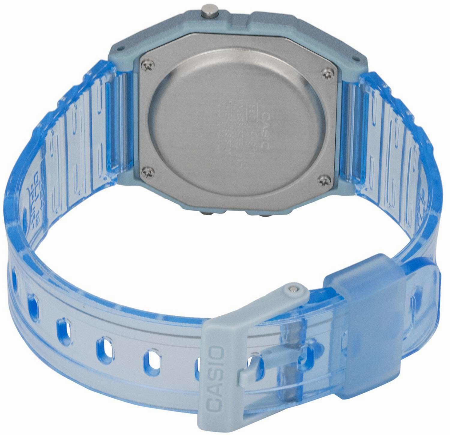 Casio F-91WS-2DF Blue Resin Transparent Strap Watch for Women