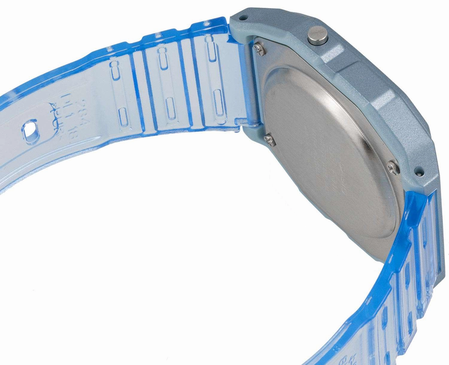 Casio F-91WS-2DF Blue Resin Transparent Strap Watch for Women