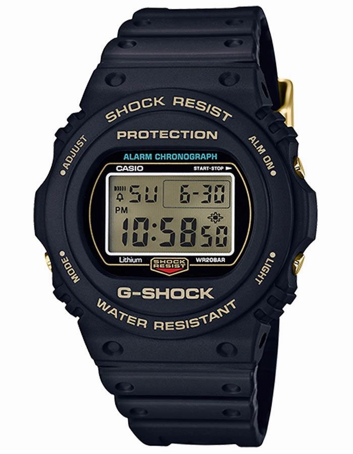 Casio G-Shock 35th Anniversary Original Watch - Black -Gold-tone Buckle -Digital