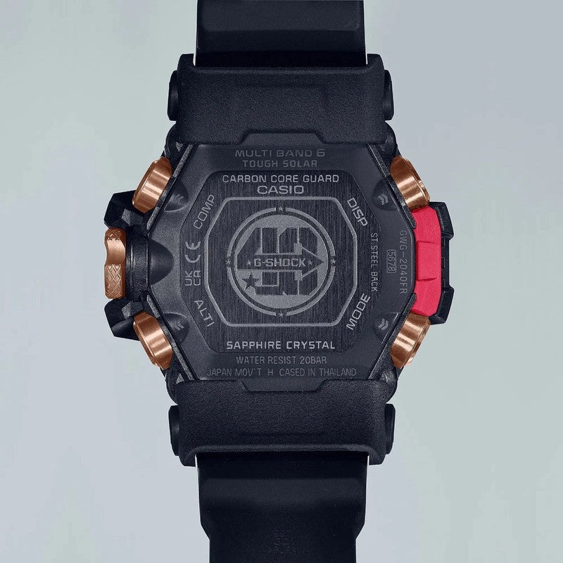 CASIO G-SHOCK 40TH ANNIVERSARY FLARE RED MUDMASTER MASTER OF G-LAND MUDMASTER MENS 200M - GWG-2040FR-1ADR