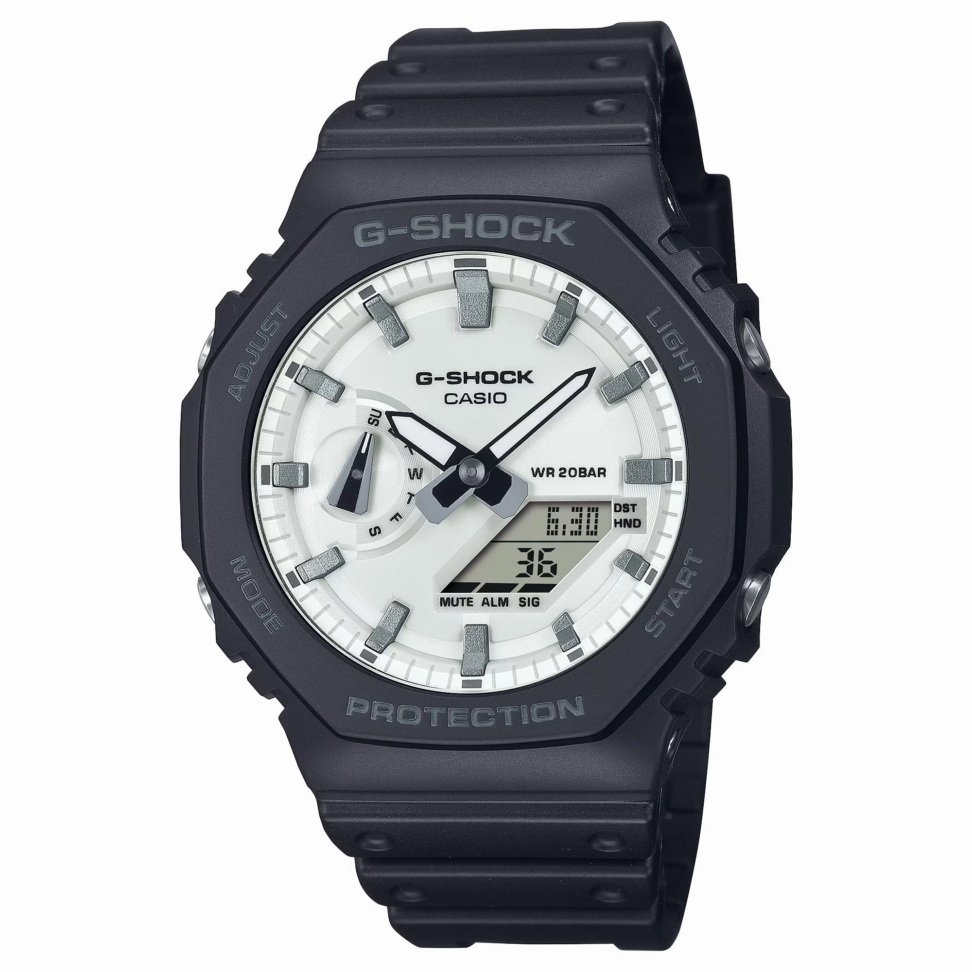 Casio G-Shock CARBON CORE Black/White Ana-Digi Mens Watch GA2100WD-1A