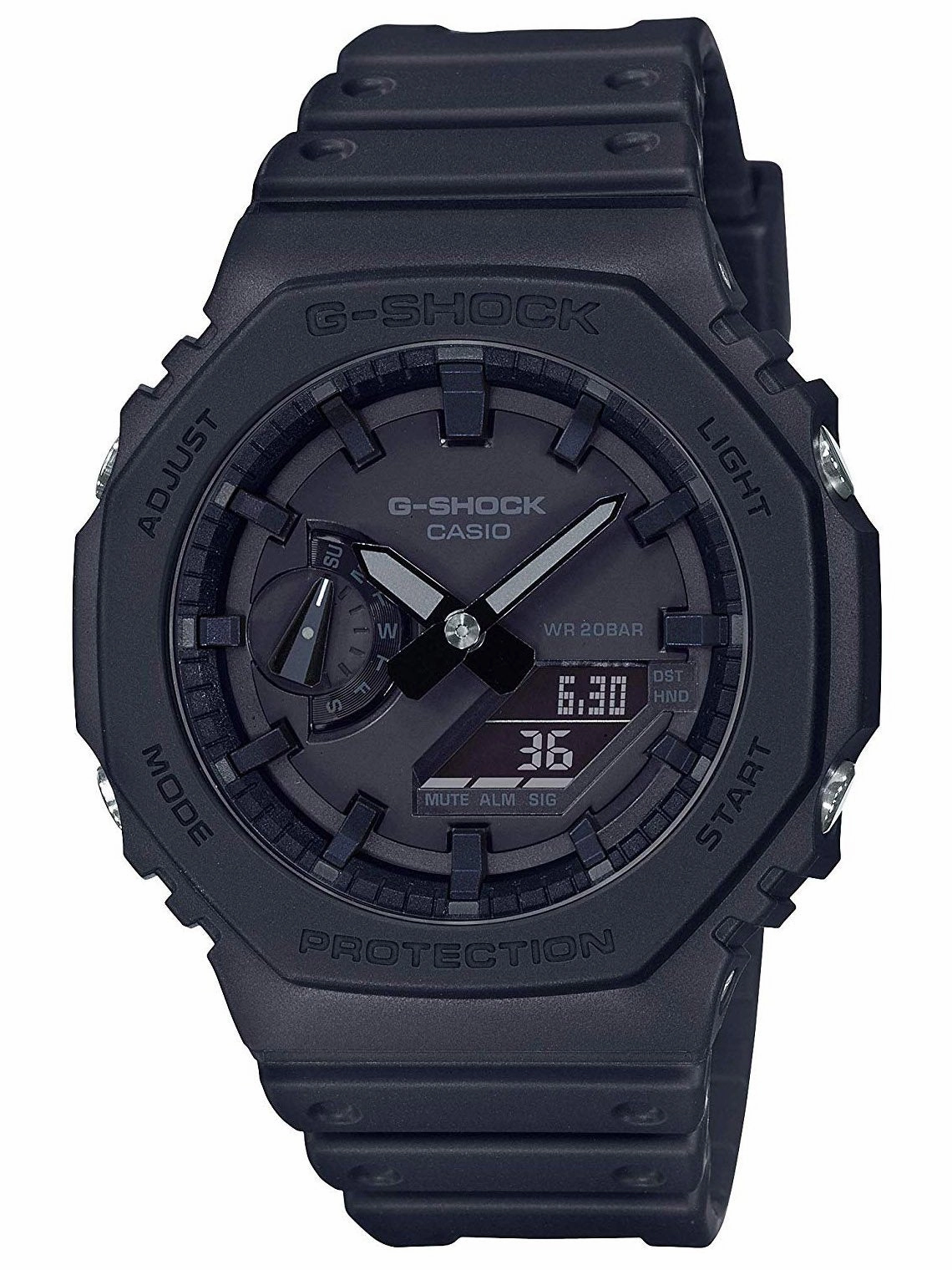Casio G-Shock CARBON CORE Mens Ana-Digi All Black Mens Watch GA2100-1A1