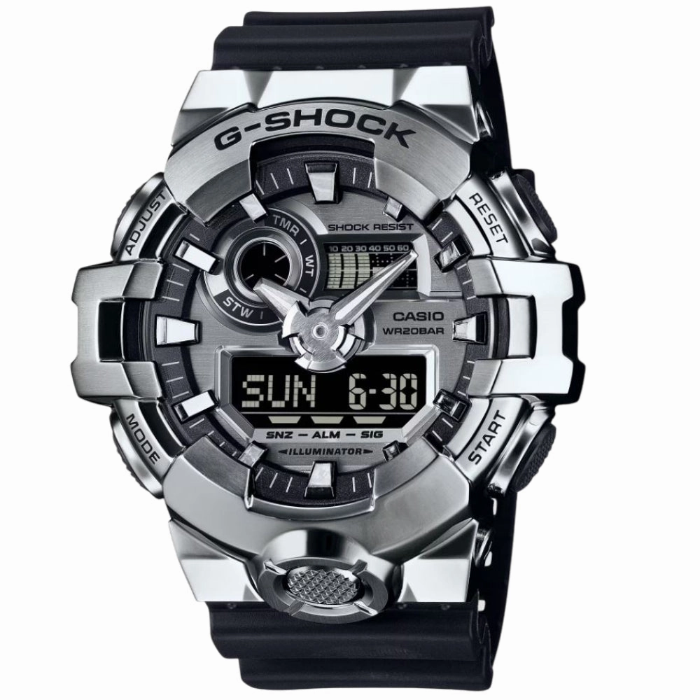 Casio G-Shock Digital-Analogue Black Resin Strap Men Watch GM-700-1ADR