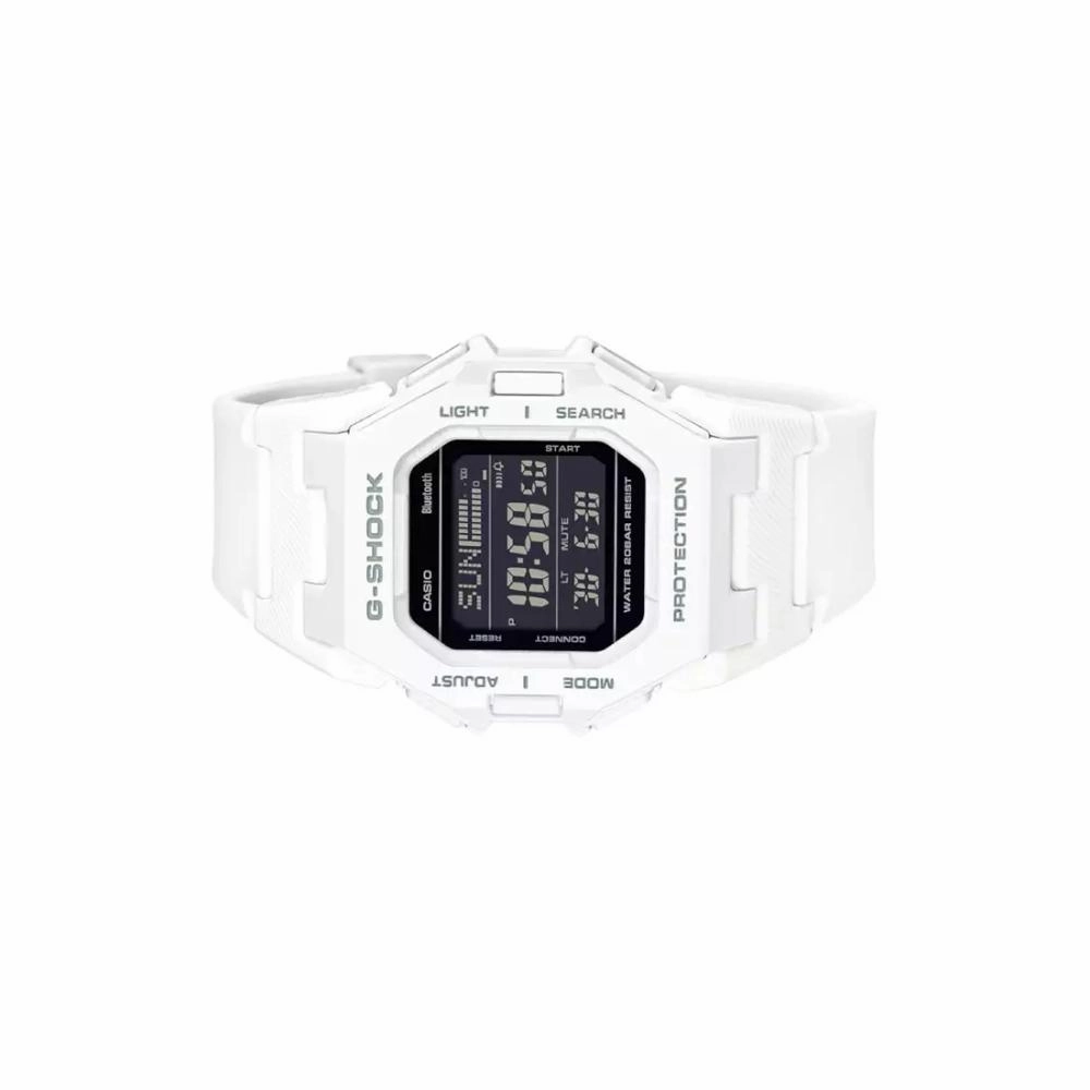 Casio G-Shock Digital Bluetooth Connects White Resin Strap Men's Watch GD-B500-7DR