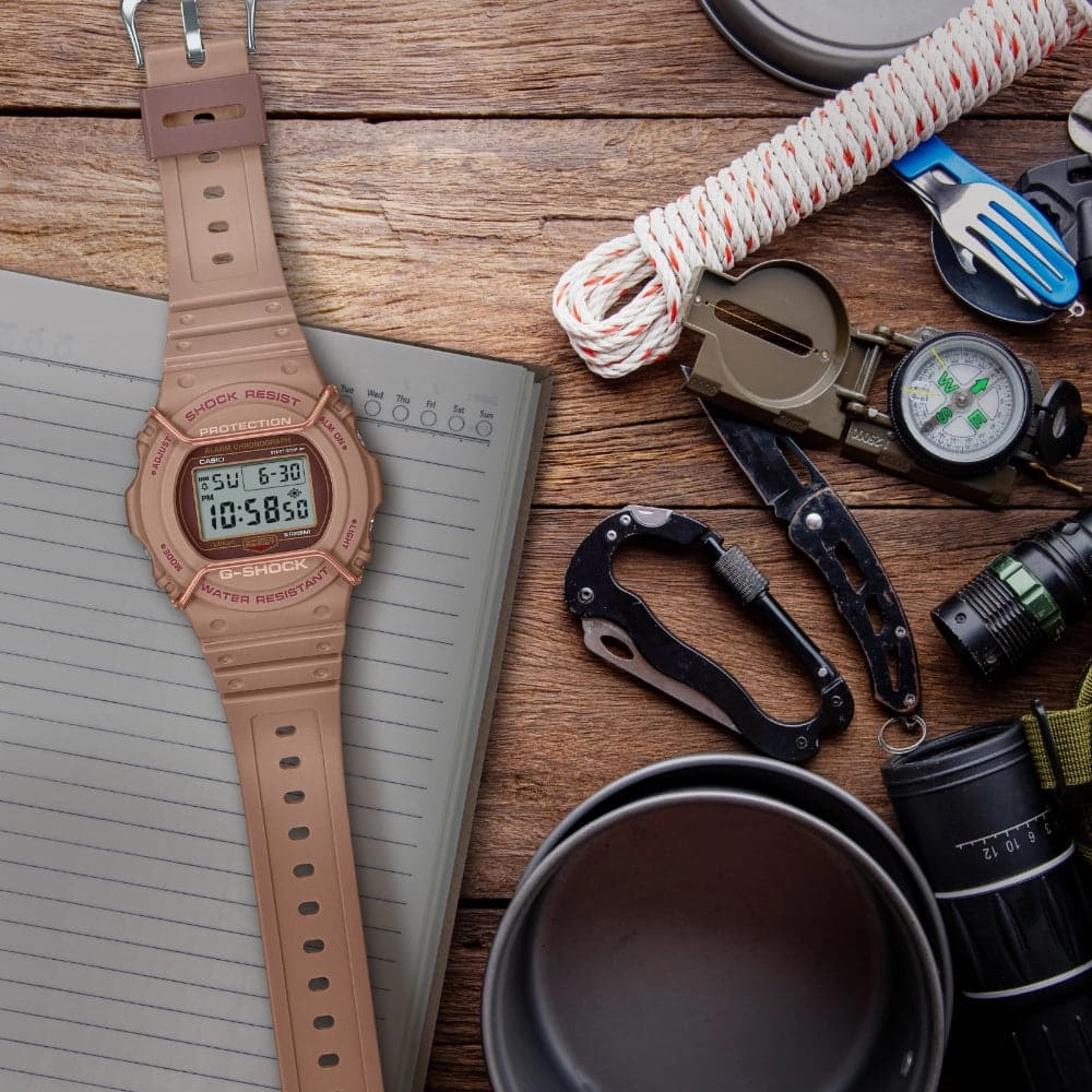 Casio G-Shock Digital Brown Resin Strap Men Watch DW-5700PT-5DR-P