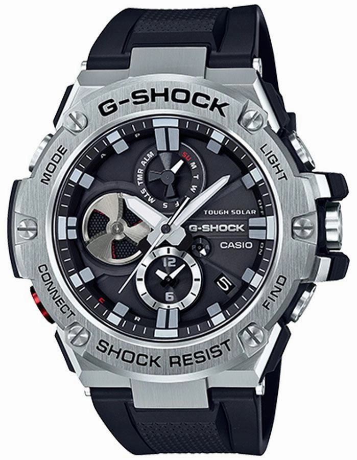 Casio G-Shock G-Steel Mens - Stainless Steel - 200M - Bluetooth - Silicone