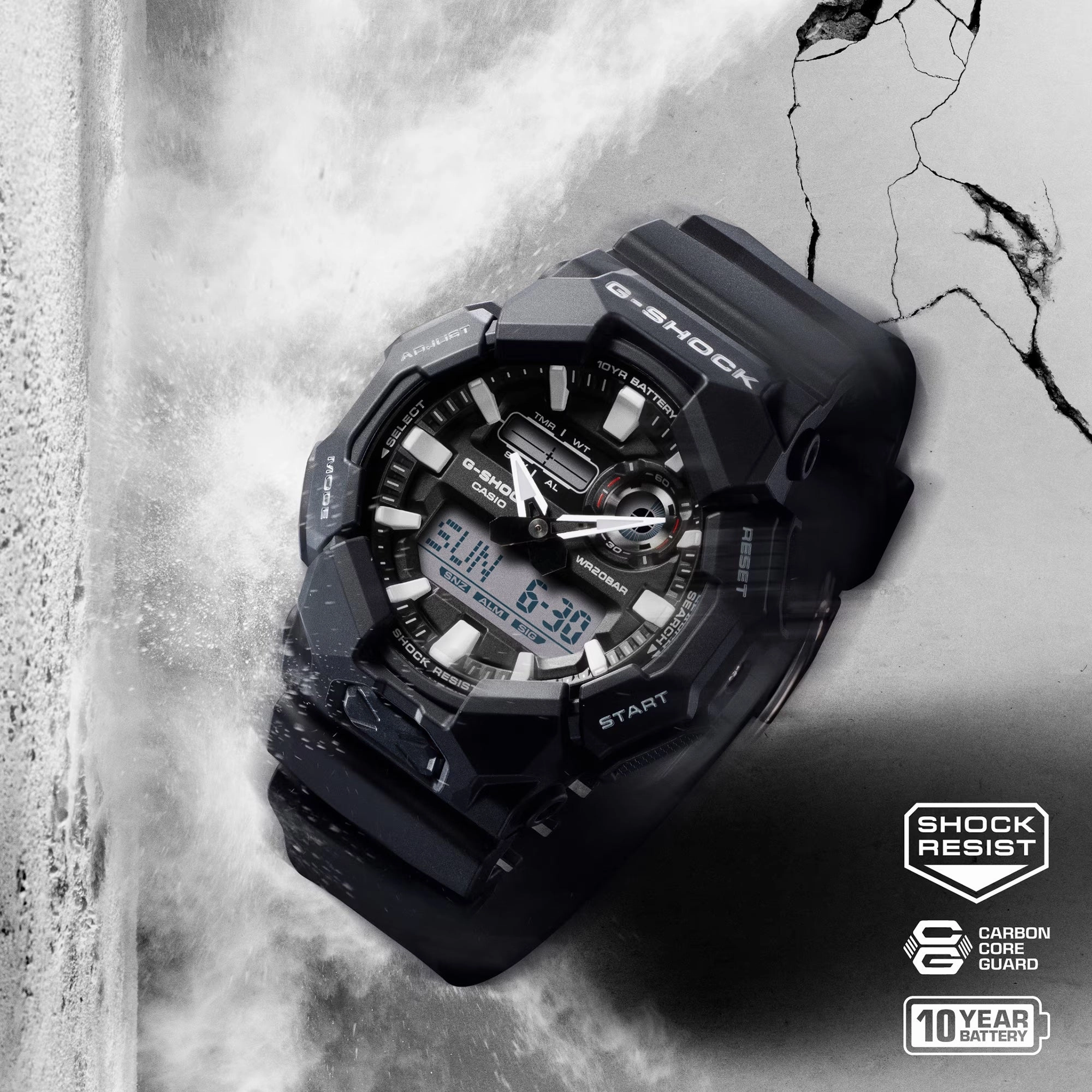 Casio G-Shock GA010-1A Bio-Resin High-Brightness LED Black Mens Watch