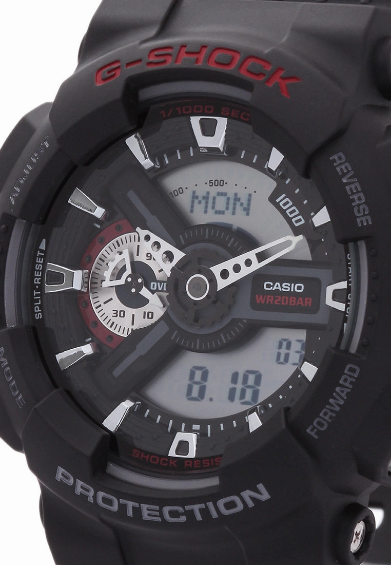 Casio G-shock GA-110-1ADR Digital Analog Rubber Strap Watch For Men