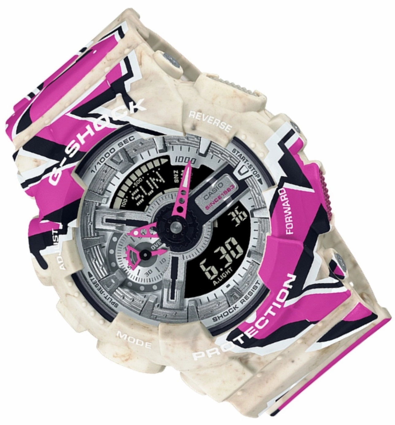 Casio G-shock GA-110SS-1A Digital Analog Rubber Strap Watch For Men