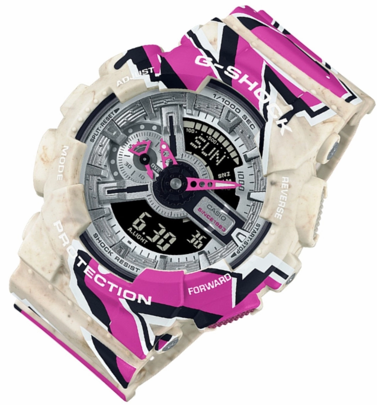 Casio G-shock GA-110SS-1A Digital Analog Rubber Strap Watch For Men