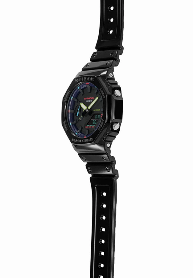 Casio G-shock GA-2100RGB-1A Digital Analog Rubber Strap Watch For Men