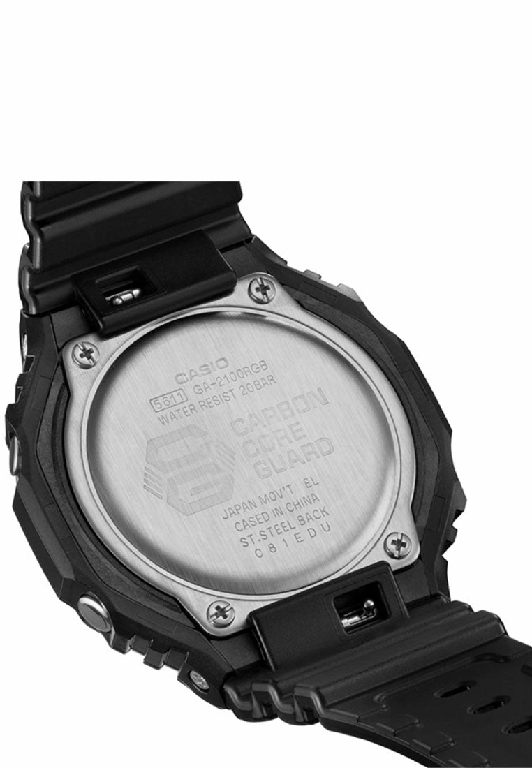 Casio G-shock GA-2100RGB-1A Digital Analog Rubber Strap Watch For Men