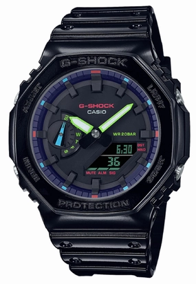 Casio G-shock GA-2100RGB-1A Digital Analog Rubber Strap Watch For Men