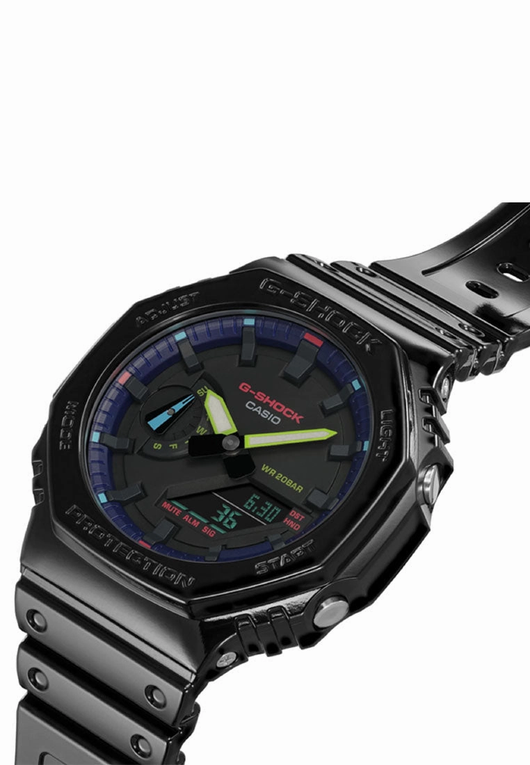 Casio G-shock GA-2100RGB-1A Digital Analog Rubber Strap Watch For Men