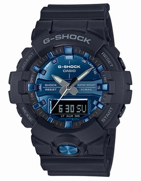 Casio G-Shock GA-810 Mens - Digital/Analog - Black/Blue - 200M - Shock Resistant