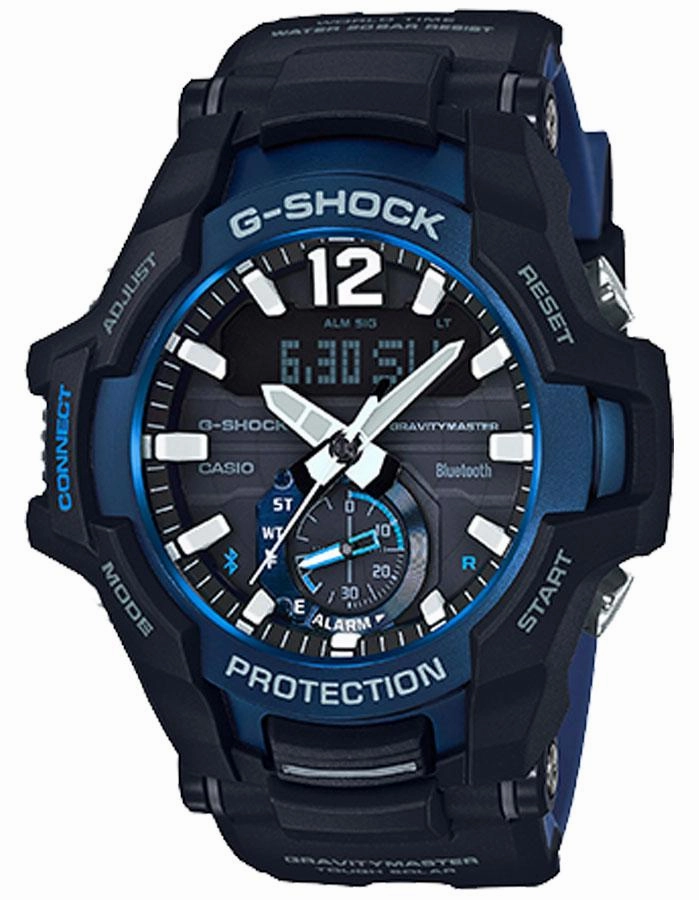 Casio G-Shock Gravity Master - Black & Blue - Tough Solar - Neobrite - Bluetooth