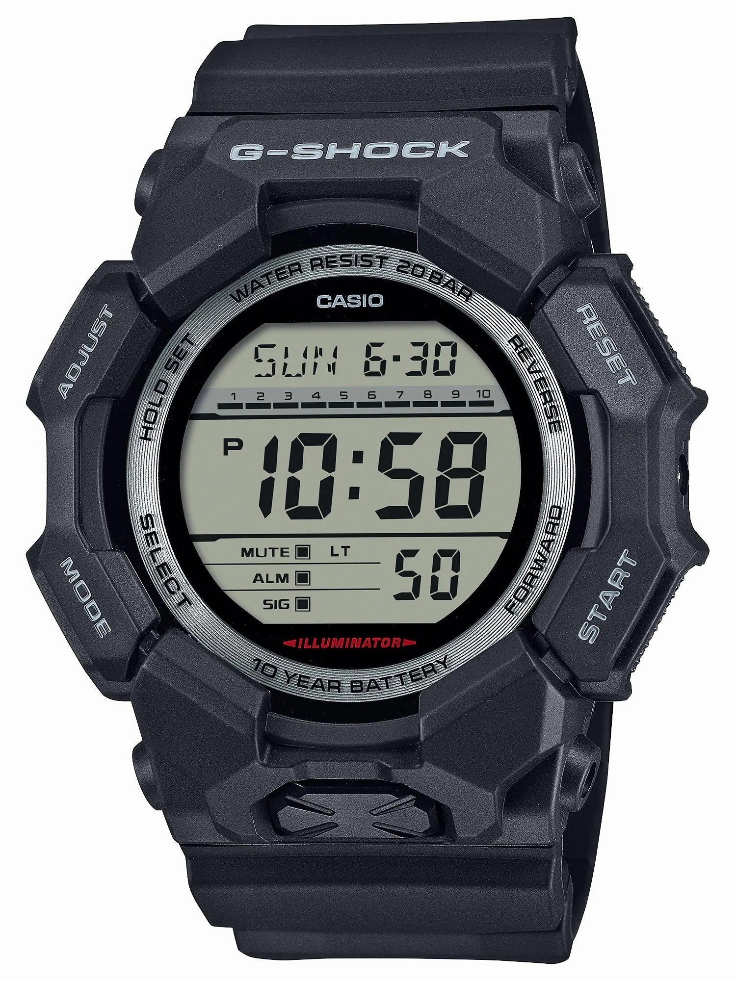 Casio G-SHOCK High-Brightness LED Large Digital Black Watch GD010-1