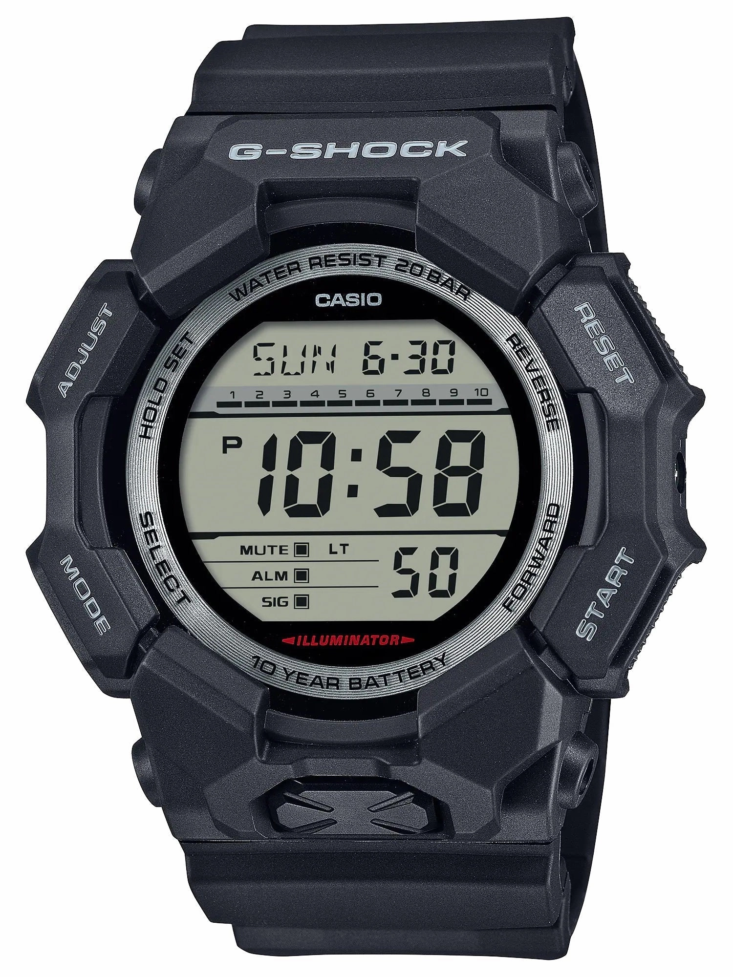 Casio G-SHOCK High-Brightness LED Large Digital Black Watch GD010-1