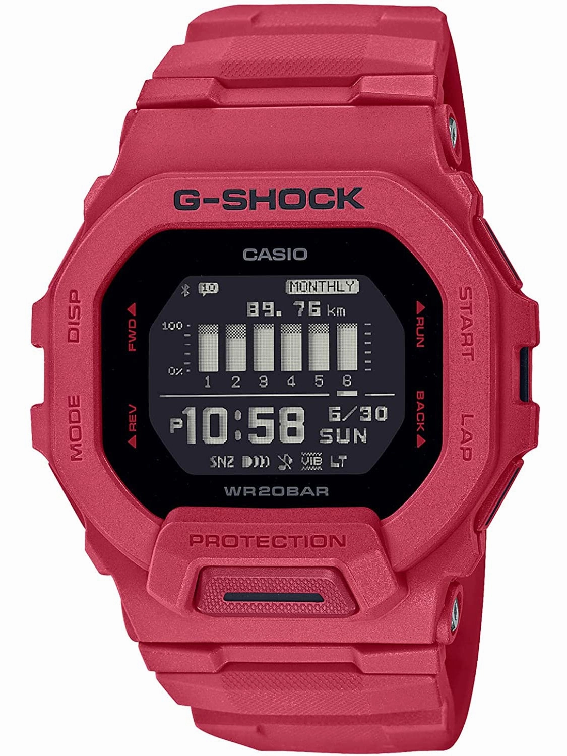 Casio G-Shock MOVE Power Trainer Vibrant Red Digital Watch GBD200RD-4