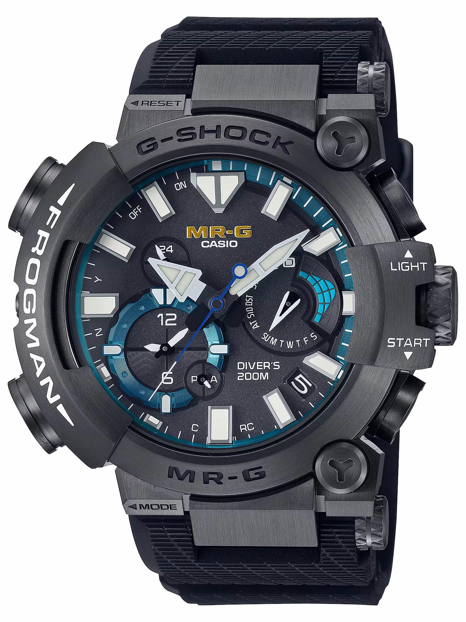 Casio G-Shock MR-G FROGMAN Black/Blue Mens Diving Watch MRGBF1000R-1A