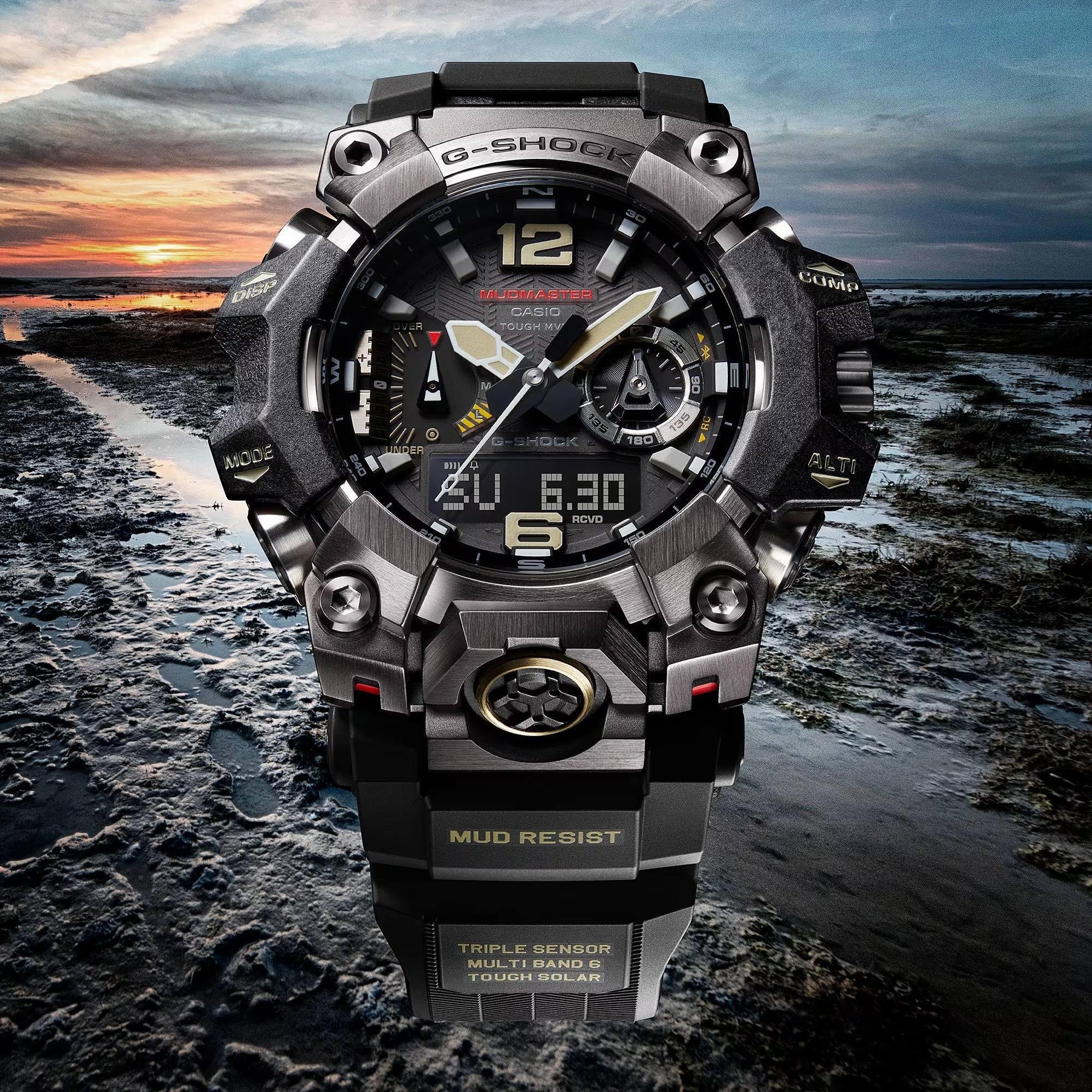 Casio G-Shock MUDMASTER Bluetooth Solar Gray Ion-Plated Mens Watch GWGB1000-1A