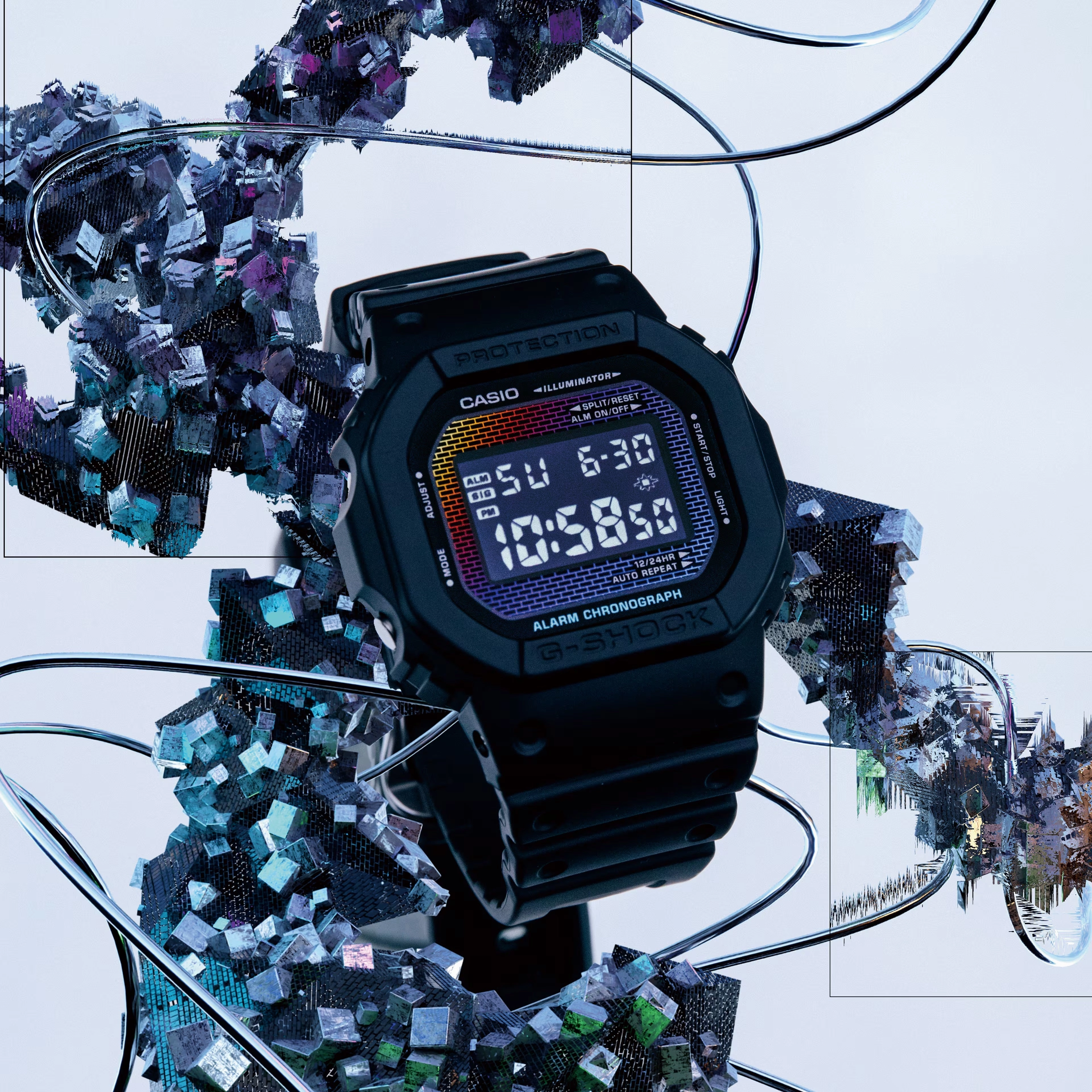 Casio G-Shock RAINBOW BRICK Digital Mens Watch DW5600RW-1A