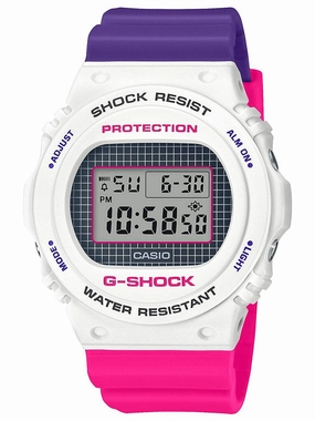 Casio G-Shock THROWBACK COLORS 90s Pink & Purple Digital Watch DW5700THB-7