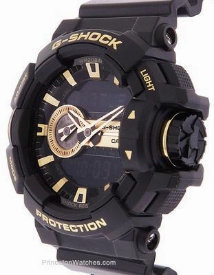 Casio G-Shock Watch - Black Case & Strap - Gold-Tone Accents - 200m - Stopwatch