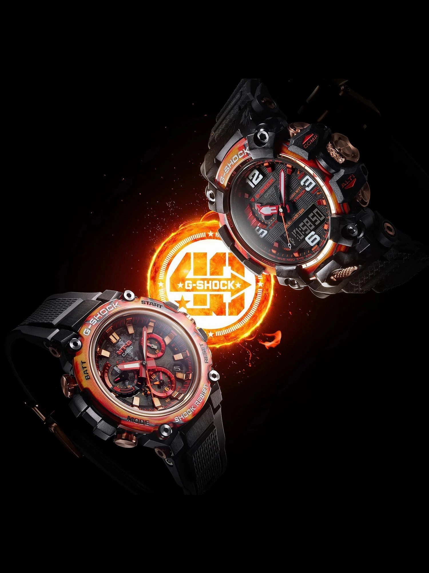 Casio G-Shock x Eric Haze SOLAR FLARE RED 40th Annversary Watch MTGB3000FR-1A