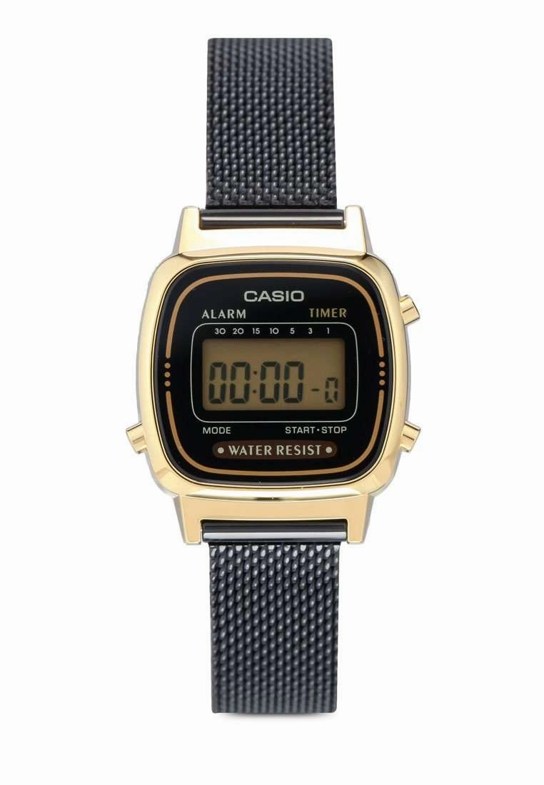 Casio LA670WEMB-1DF Black Mesh Watch for Women