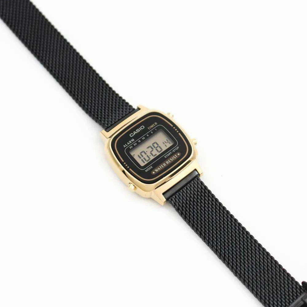 Casio LA670WEMB-1DF Black Mesh Watch for Women