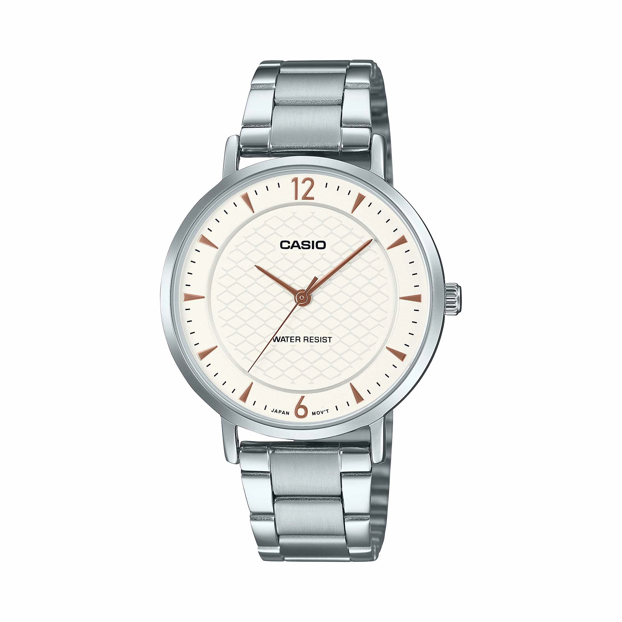 Casio Ladies' Analog Stainless Steel Band Watch LTPVT04D-7A LTP-VT04D-7A