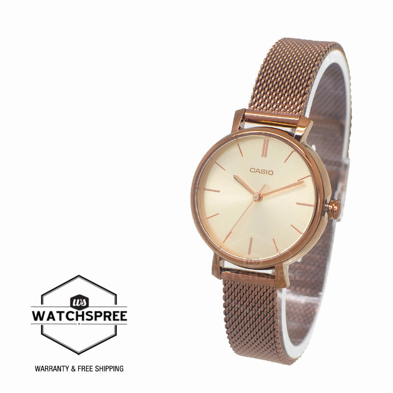 Casio Ladies' Analog Watch LTP2024VMR-9C LTP-2024VMR-9C Bangle Set