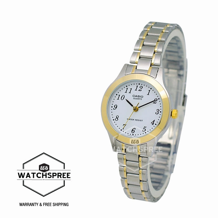 Casio Ladies' Standard Analog Two-Tone Stainless Steel Watch LTP1128G-7B