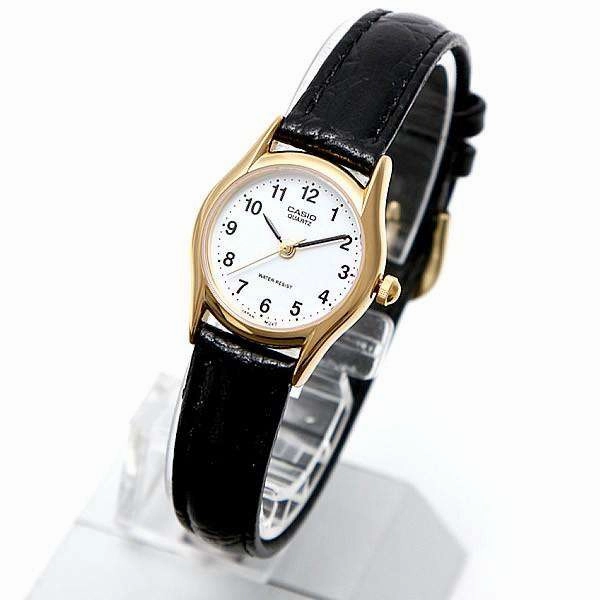 Casio LTP-1094Q-7B1RDF Black Leather Watch for Women
