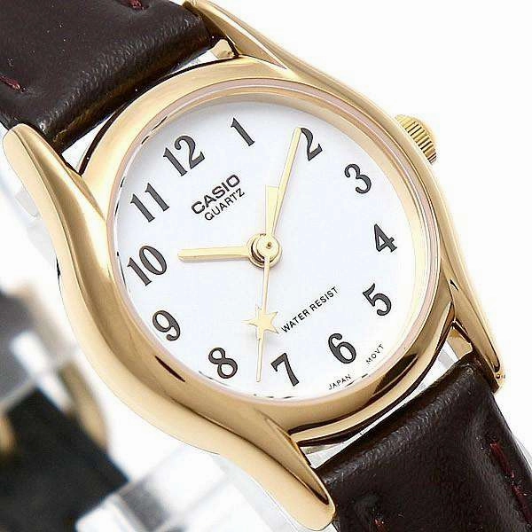 Casio LTP-1094Q-7B4RDF Brown Leather Watch for Women